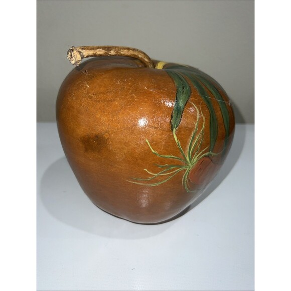 Hand Painted Gourd Folk Art Farmers Market Sunflower Wine Fruit Decoration VTG - Picture 7 of 10